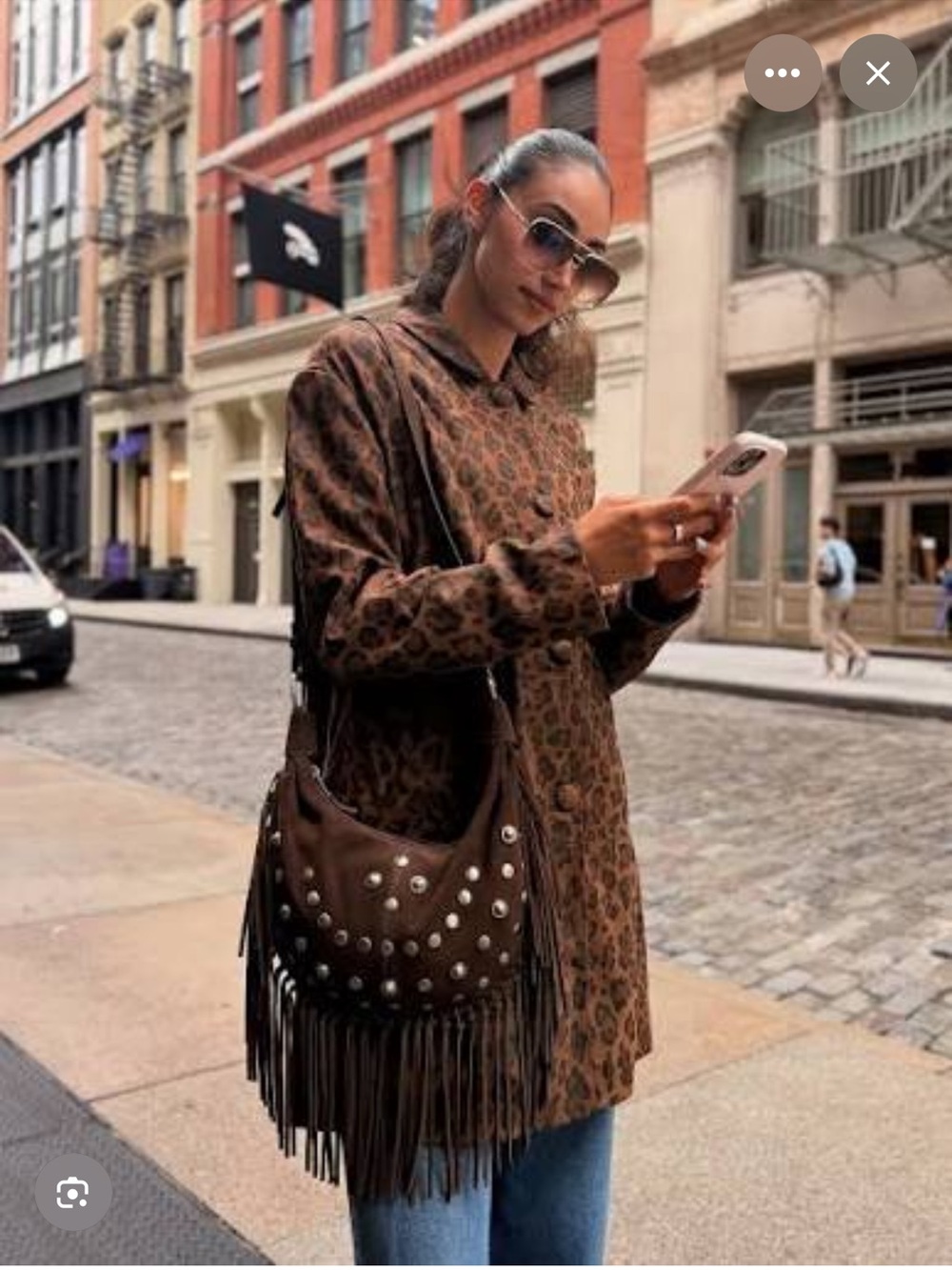 Walter baker Willow Fringe Hobo Bag Brown truffle studded fringe crossbody new